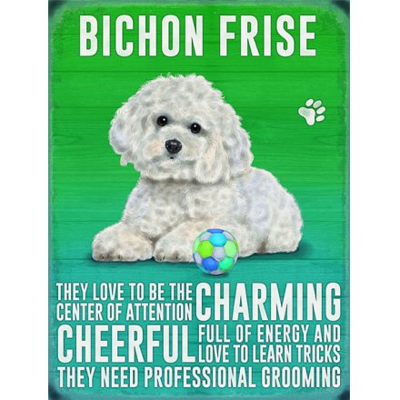 Metal Dog Sign - Bichon Frise 