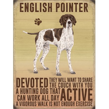 Metal Dog Sign - English Pointer 