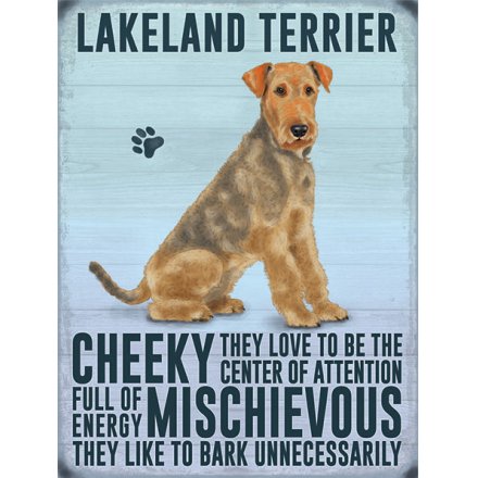 Lakeland Terrier Mini Metal Sign 