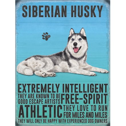 Siberian Husky Metal Sign 
