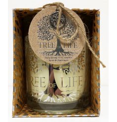   A beautifully packaged candle pot filled with delightfully scented wax, 