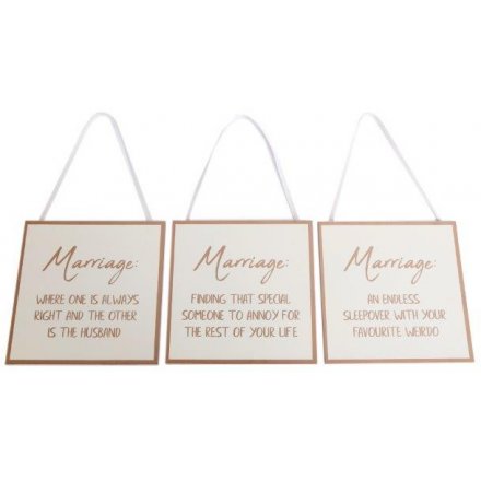Scripted Marriage Signs, 20cm 