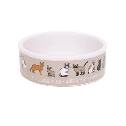 Cat Pattern Food Bowl, 12cm 