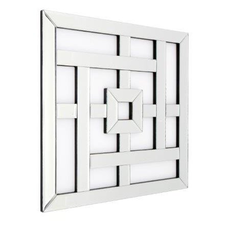 Large Square Deco Mirror, 40cm 
