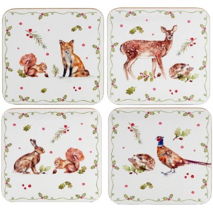 Winter Forest Coasters Set of 4