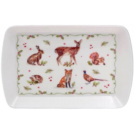 Small Serving Tray, Winter Forest