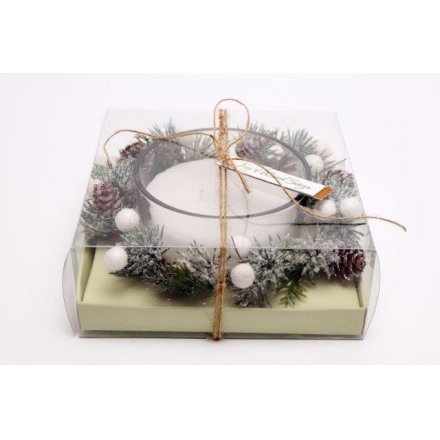 Fig And Wood Sage Scented Candle & Wreath 