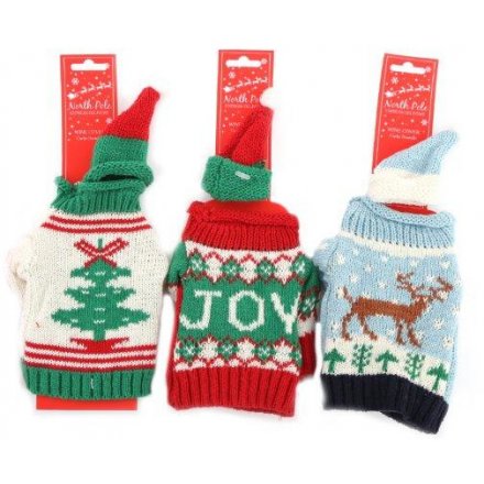 Assorted Christmas Bottle Jumpers & Hats 