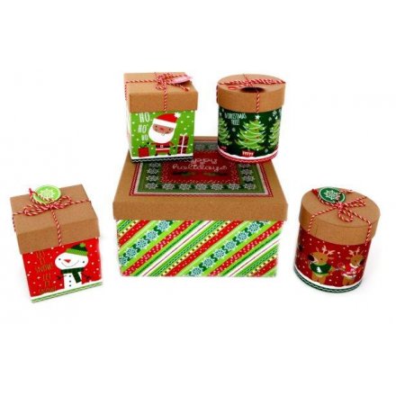 Set of 5 Christmas Character Gift Boxes 