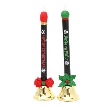 Assorted Christmas Bell Pens, 17cm 