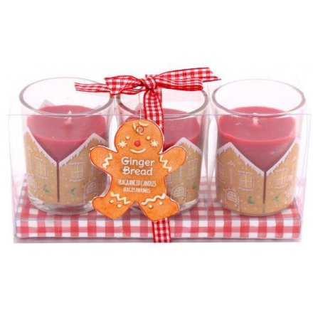 Set of 3 Gingerbread Scented Candles 