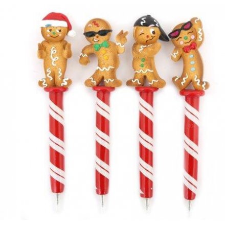 Assorted Gingerbread Men Pens, 4asst 