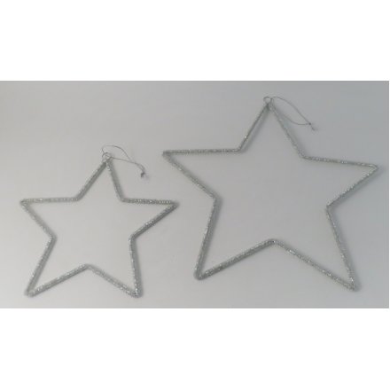 Glitter Bead Hanging Star, 25cm 