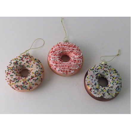 Assorted Glass Donut Hangers, 11cm 