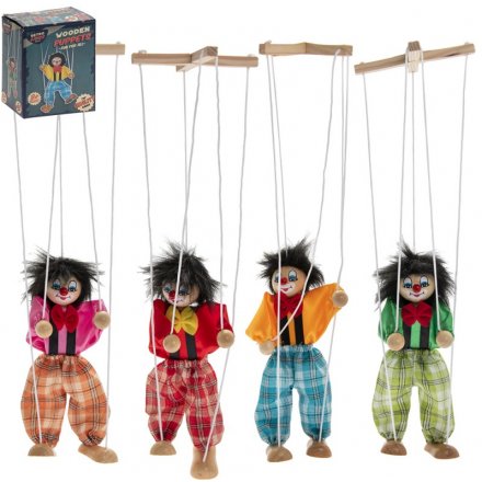 Wooden Retro Puppet Toys, 4asst 
