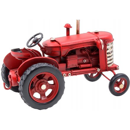 Red Vintage Tractor Ornament 