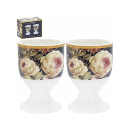 Rose Blossom Printed Set of Egg Cups 