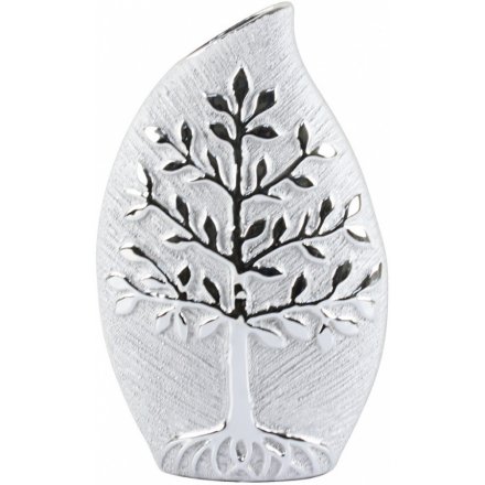 Silver Tree Vase, 25cm 