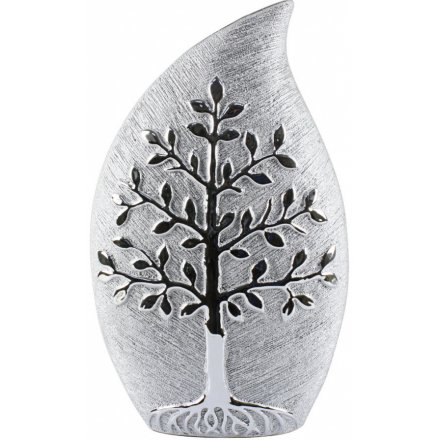 Silver Tree Of Life Vase, 40cm 