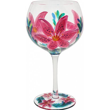 Gin Glass - Pink Lily 