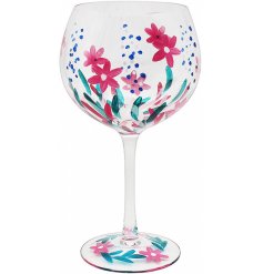  Featuring a beautiful hand decorated floral decal, this Gin Glass also come with a matching gift box 