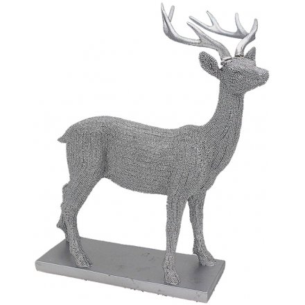  Add a touch of glamour to your home interior with this diamonte covered stag ornament  