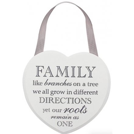Grey and White Heart Plaque - Tree Of Life 