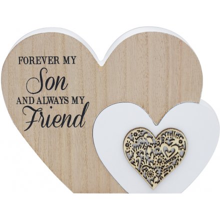 'Forever My Son' Natural Toned Heart Plaque 