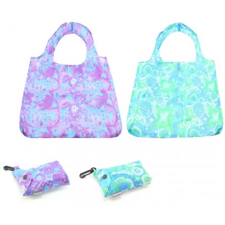 Purple and Blue Fabric Clip Bags 