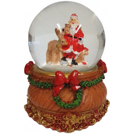 A Santa Snowglobe with added woodland friends and a Traditional Charm 