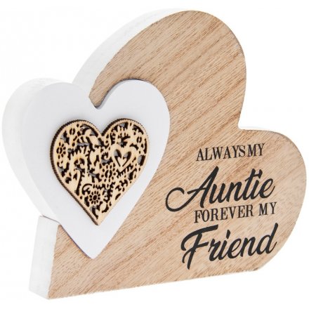 'Always My Auntie' Natural Toned Heart Block 