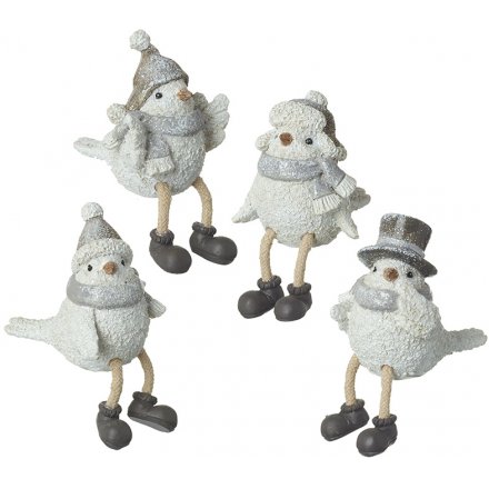 CAH005 / Sitting Birds In Winter Hats, 9cm | 49457 | Christmas ...