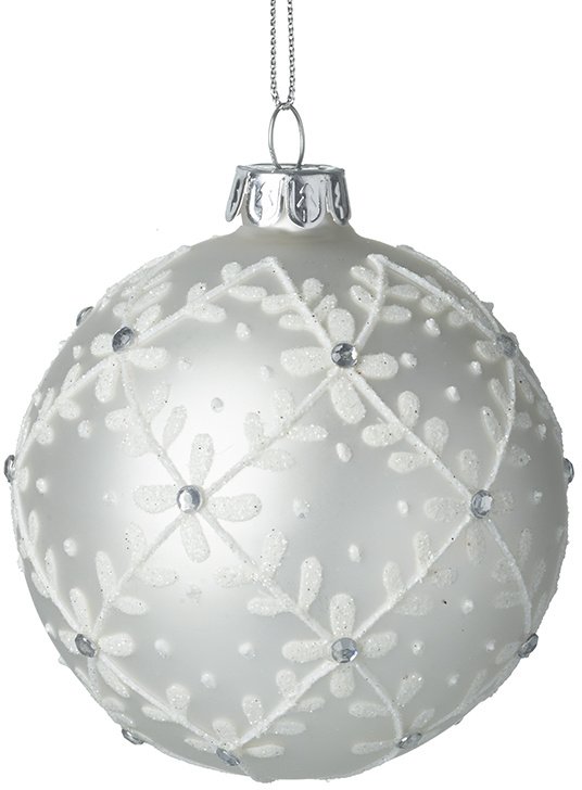 Frosted Flower Bauble | | Christmas Decorations / Baubles | Noël & Co