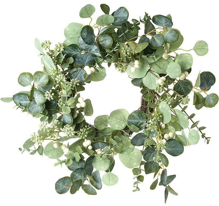 DJS001 / Eucalyptus and Berries Foliage Wreath, 50cm | 49503 ...