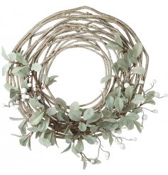  Built up of gorgeous green eucalyptus foliage and added berries, a beautifully simple wreath to add to any home 
