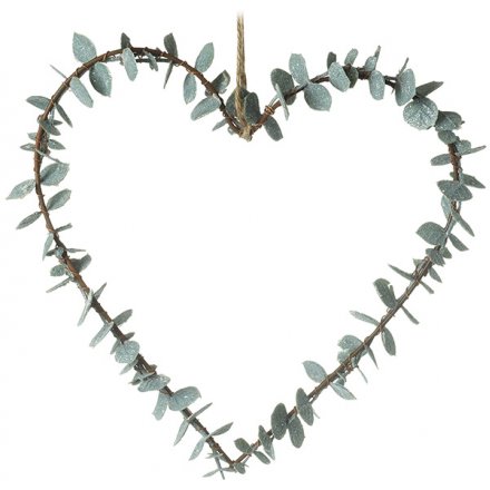 Heart Shape Simple Eucalyptus Wreath, 28cm 