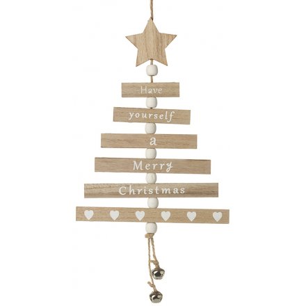 Wooden Tiered Christmas Sign, 40cm 