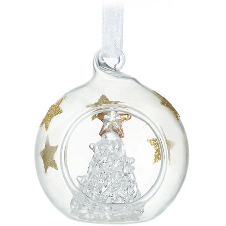 Mini Christmas Tree Glass Bauble 