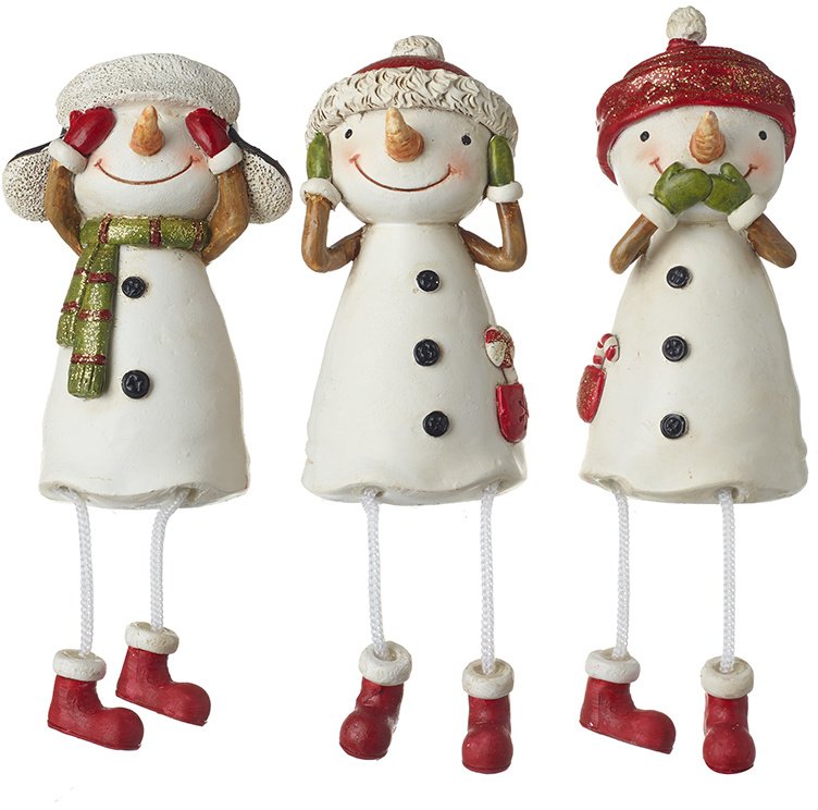 See, Hear, Speak Snowmen Shelf Sitters | | Christmas Decorations ...