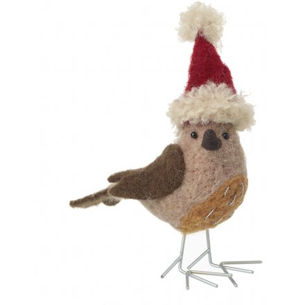 Woollen Christmas Bird, 16cm 