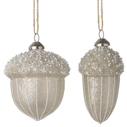 Luxury Glass Acorns Hangers, 9cm 