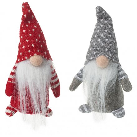 Fabric Nordic Red/Grey Gonks, 13cm 