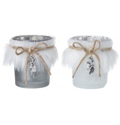  Sure to add a wintery touch to any home with a Woodland inspired theme a mix of glass tlight holders 