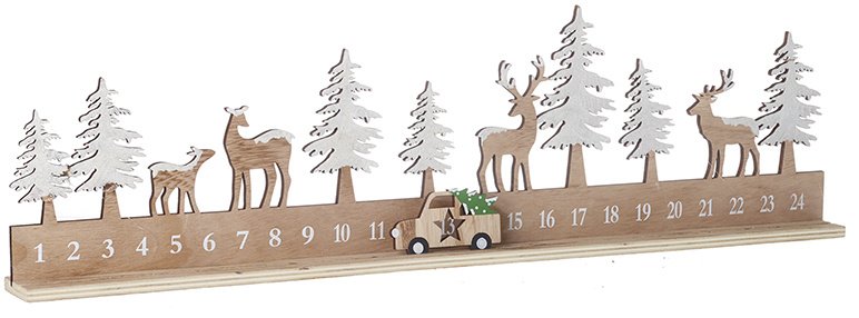 Wooden Christmas Countdown With Car Christmas Decorations / Advent