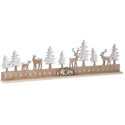 Wooden Christmas Countdown With Car