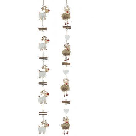 Assorted Reindeer Garlands, 100cm 