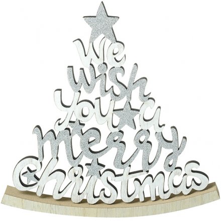 Merry Christmas Wooden Rocking Sign, 25cm 