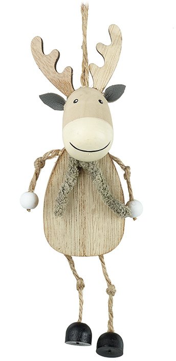 Zlp050   Wooden Moose Hanger, 22cm 