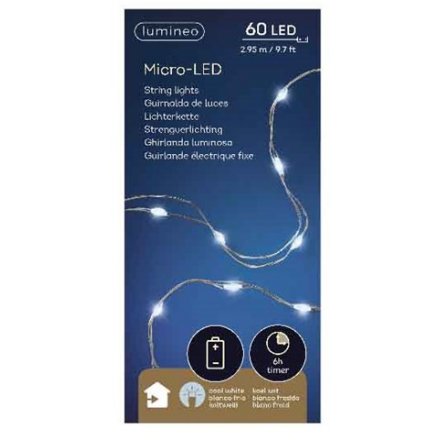 Add a little extra sparkle to garlands, wreaths, lanterns and vases with this string of crisp white micro lights.
