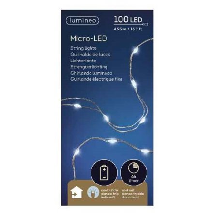 Add some sparkle to wreaths, garlands, vases and more with these crisp white micro LED lights.